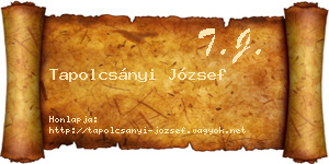 Tapolcsányi József névjegykártya