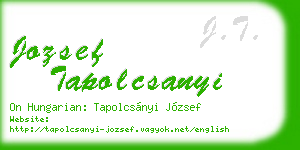 jozsef tapolcsanyi business card