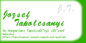 jozsef tapolcsanyi business card